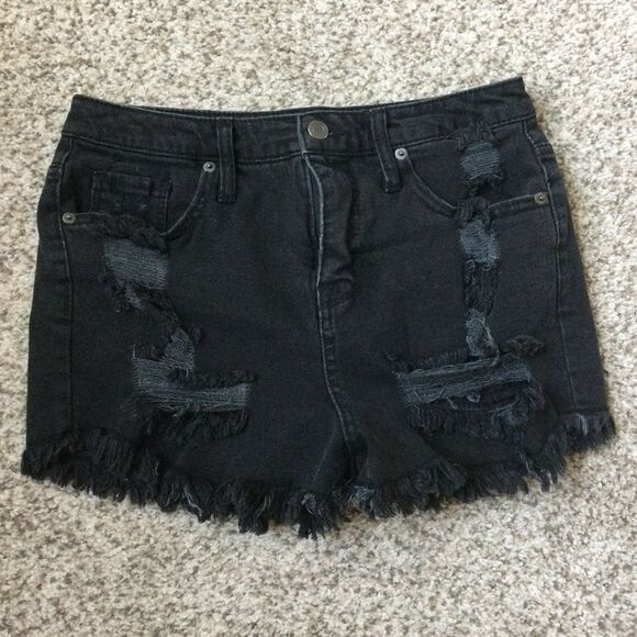 Mossimo High Rise Jean Shorts Distressed Size 6 - Picture 2 of 7